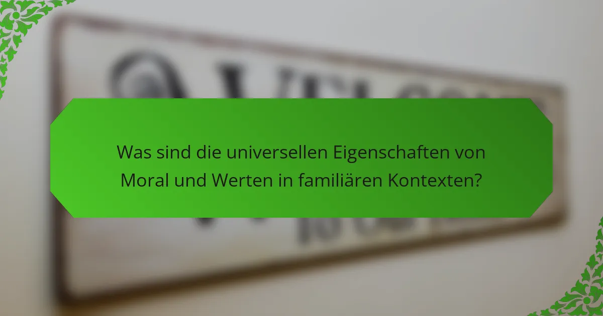 Was sind die universellen Eigenschaften von Moral und Werten in familiären Kontexten?