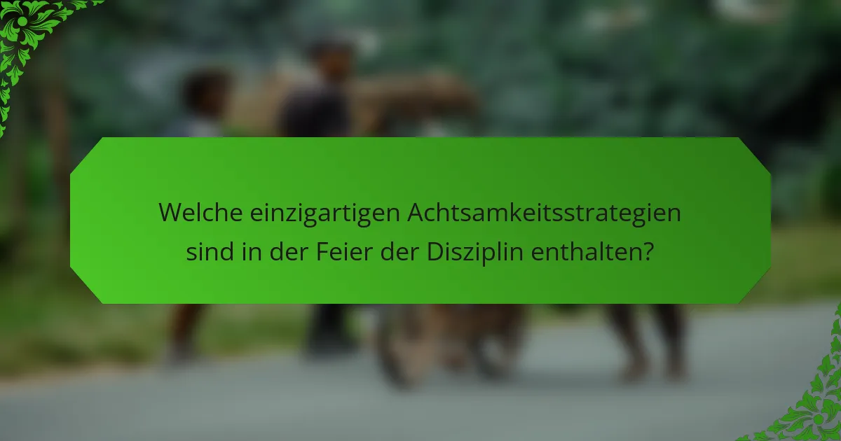 Welche einzigartigen Achtsamkeitsstrategien sind in der Feier der Disziplin enthalten?