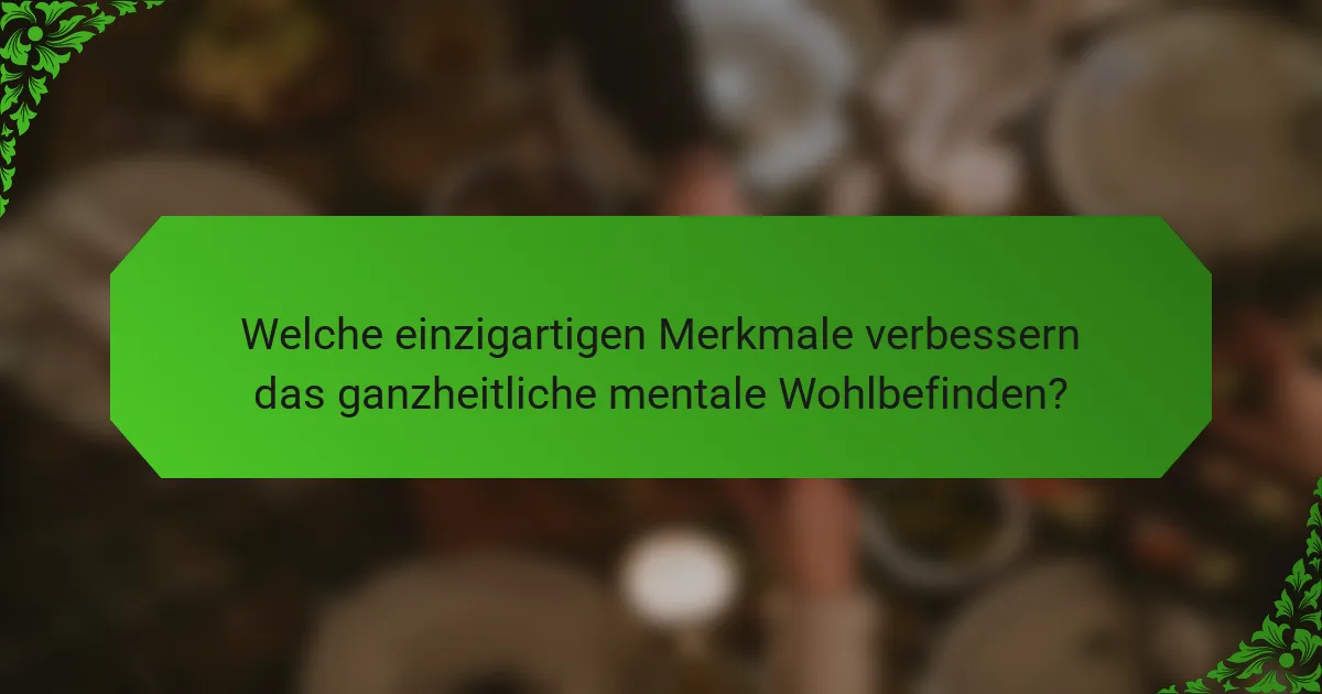 Welche einzigartigen Merkmale verbessern das ganzheitliche mentale Wohlbefinden?