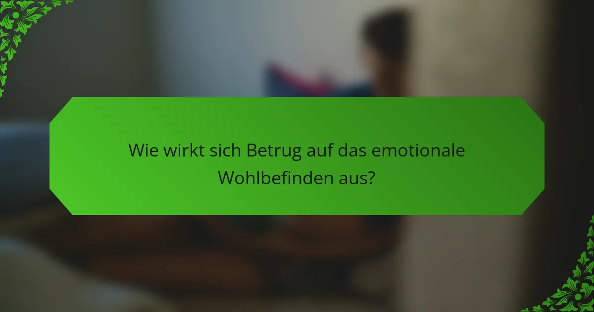 Wie wirkt sich Betrug auf das emotionale Wohlbefinden aus?